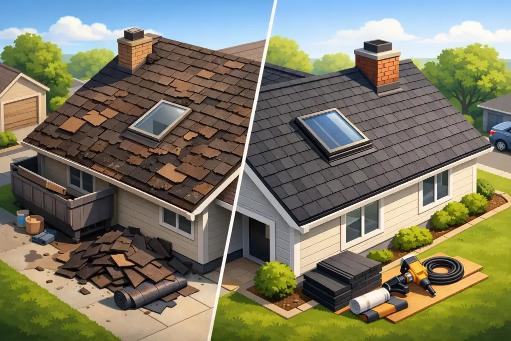 Roof Replacement Before and After Results