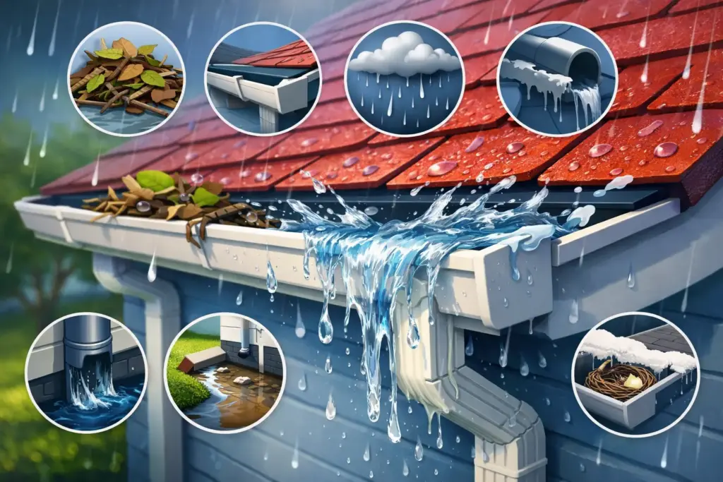Why Is Water Overflowing Gutters? 8 Causes